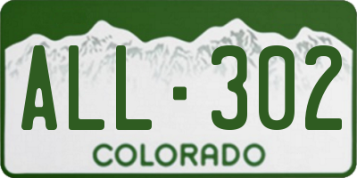 CO license plate ALL302