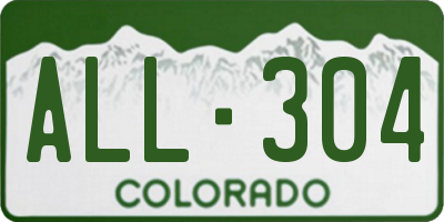 CO license plate ALL304