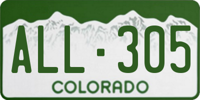 CO license plate ALL305