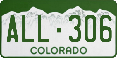 CO license plate ALL306