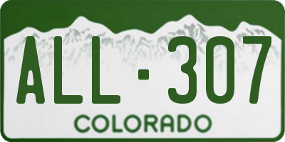 CO license plate ALL307