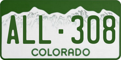 CO license plate ALL308