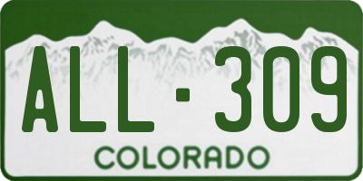 CO license plate ALL309