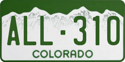 CO license plate ALL310