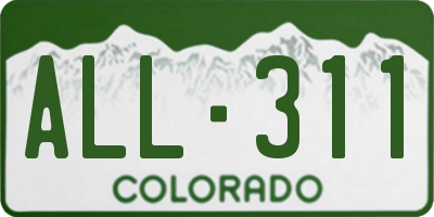 CO license plate ALL311