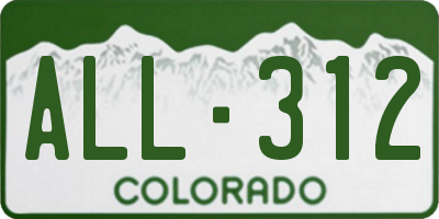 CO license plate ALL312