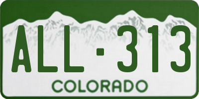 CO license plate ALL313