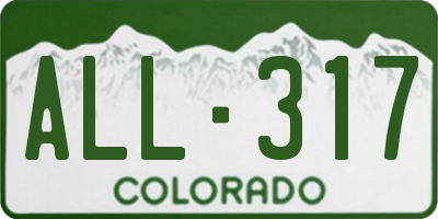 CO license plate ALL317