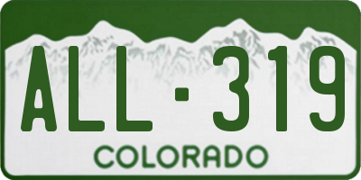 CO license plate ALL319