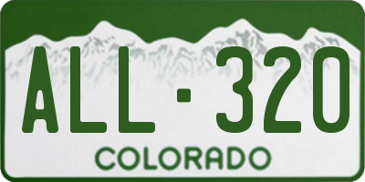 CO license plate ALL320