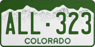 CO license plate ALL323