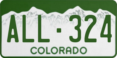 CO license plate ALL324