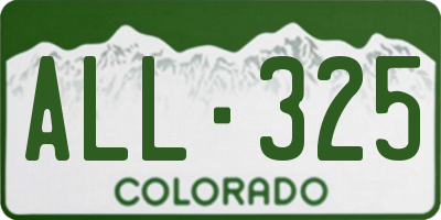 CO license plate ALL325