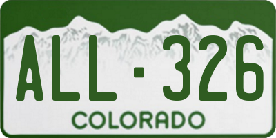 CO license plate ALL326