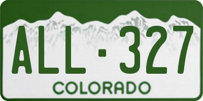 CO license plate ALL327