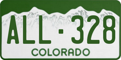 CO license plate ALL328