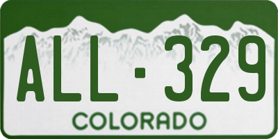 CO license plate ALL329