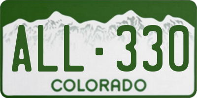 CO license plate ALL330