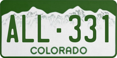 CO license plate ALL331