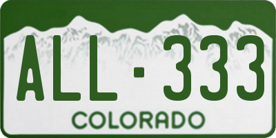 CO license plate ALL333