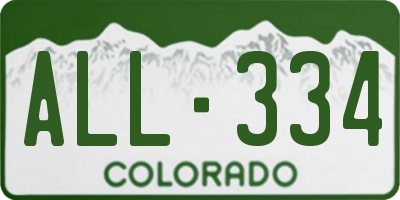 CO license plate ALL334
