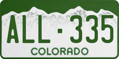 CO license plate ALL335