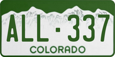 CO license plate ALL337