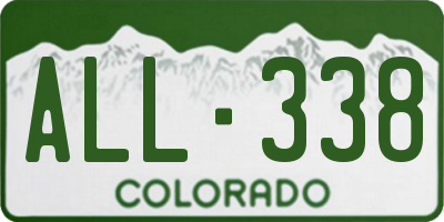 CO license plate ALL338