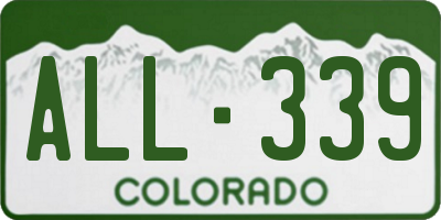 CO license plate ALL339