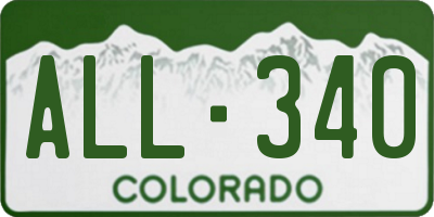 CO license plate ALL340