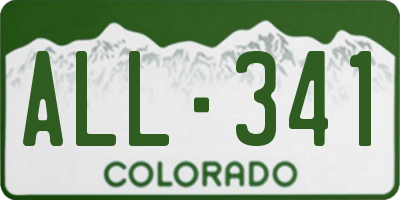 CO license plate ALL341