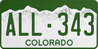 CO license plate ALL343
