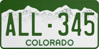 CO license plate ALL345