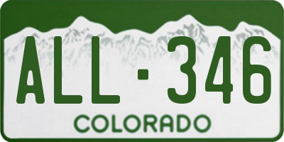 CO license plate ALL346