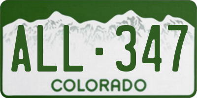 CO license plate ALL347
