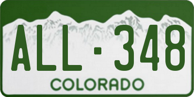 CO license plate ALL348