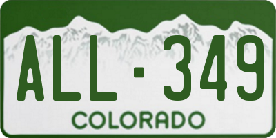 CO license plate ALL349