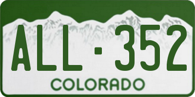 CO license plate ALL352