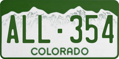 CO license plate ALL354