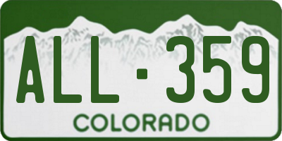 CO license plate ALL359