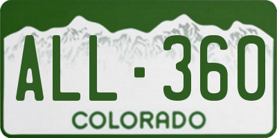 CO license plate ALL360