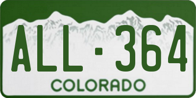 CO license plate ALL364