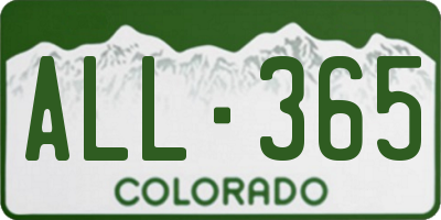 CO license plate ALL365