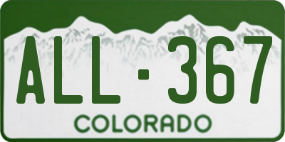 CO license plate ALL367