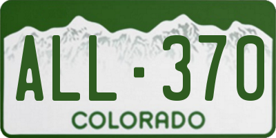 CO license plate ALL370