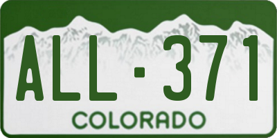 CO license plate ALL371