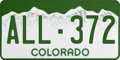 CO license plate ALL372