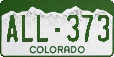 CO license plate ALL373