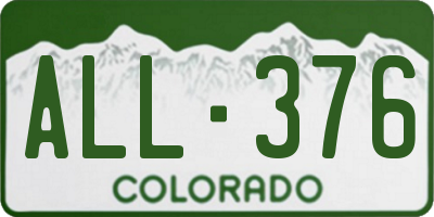 CO license plate ALL376
