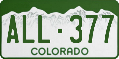 CO license plate ALL377